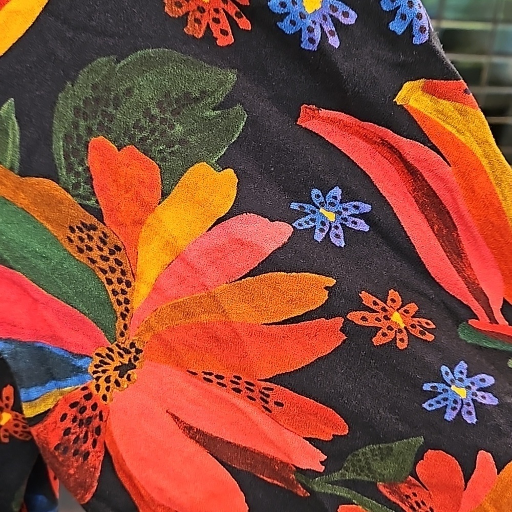 💕FARM RIO💕 Black Banana Sky Lenzing Ecovera Mini Dress XL - Picture 11 of 16